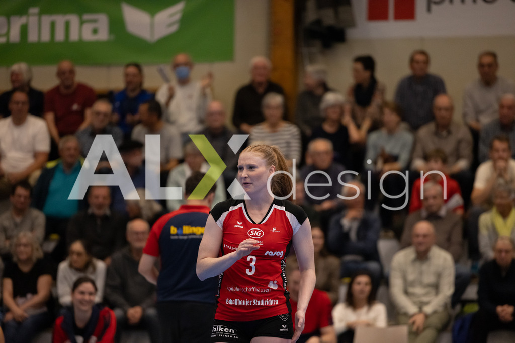 Volleyball I Frauen I Saison 2025-2026 I Volleyball NLA | Women I 1/2 Finals I  VC Kanti Schaffhausen - Sm'Aesch Pfeffingen I 22.03.2026 | 3 Sydney Cole (USA) (VC Kanti Schaffhausen) – Pass / Zuspiel - Realisiert mit Pictrs.com