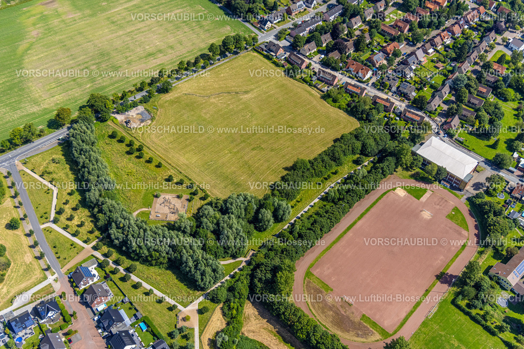 Hamm240706056 | Luftbild, Sportplatz des FC Hamm 2011 e.V. Stefanstraße, Spielplatz und Wiesenfläche, Bockum-Hövel, Hamm, Ruhrgebiet, Nordrhein-Westfalen, Deutschland