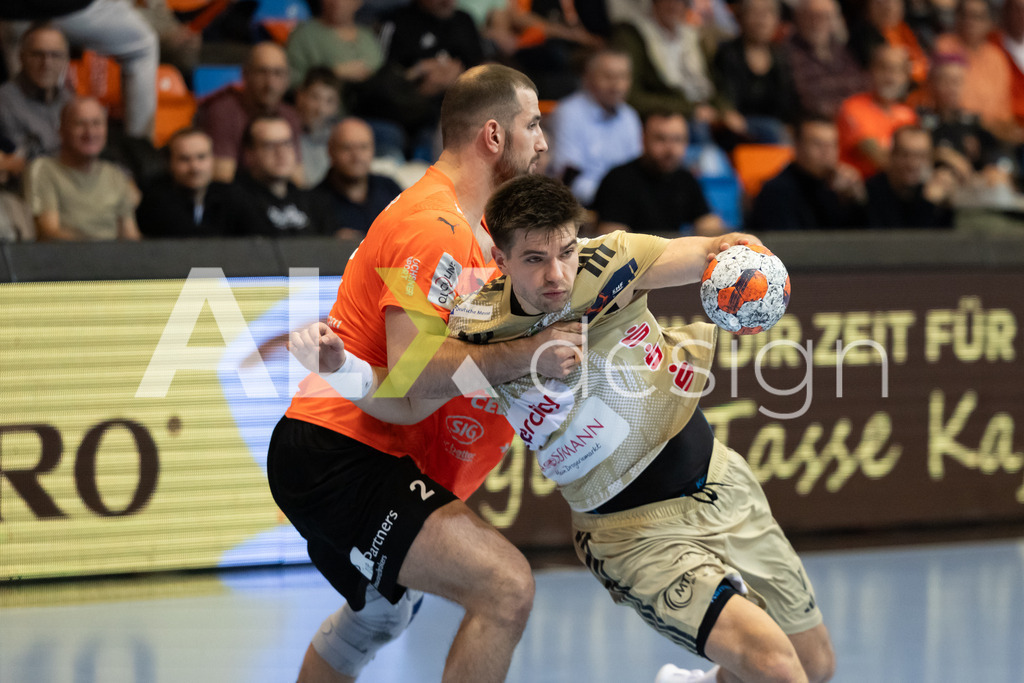 Handball I Herren I Saison 2025-2026 I EHF EUROPEAN LEAGUE 2025/26 | Men I Main Round I 2. Spieltag I Kadetten Schaffhausen - TSV Hannover-Burgdorf I 24.02.2026 | 10 Renars Uscins (DE) (TSV Hannover-Burgdorf) – Rückraum rechts - Realisiert mit Pictrs.com