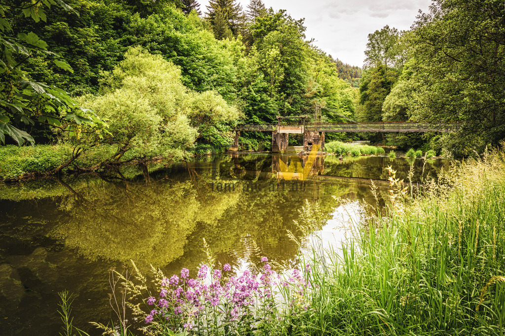 Bach im Monbachtal im Schwarzwald  | Still und ruhig fliesst Monbach am Eingang/Ausgang durch das Monbachtal bei Bad Liebenzell. - Realisiert mit Pictrs.com