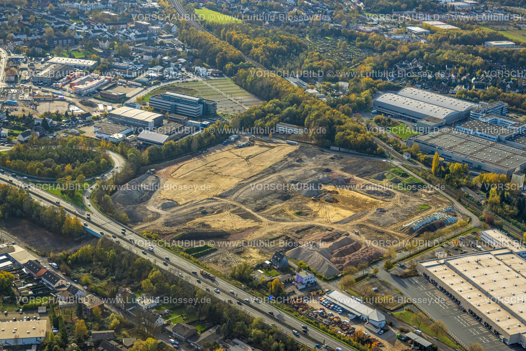 Bochum221101164 | Luftbild, Baustelle Gewerbepark HER-BO an der Autobahn A43 Abfahrt Riemke, Herne-Süd, Herne, Ruhrgebiet, Nordrhein-Westfalen, Deutschland
