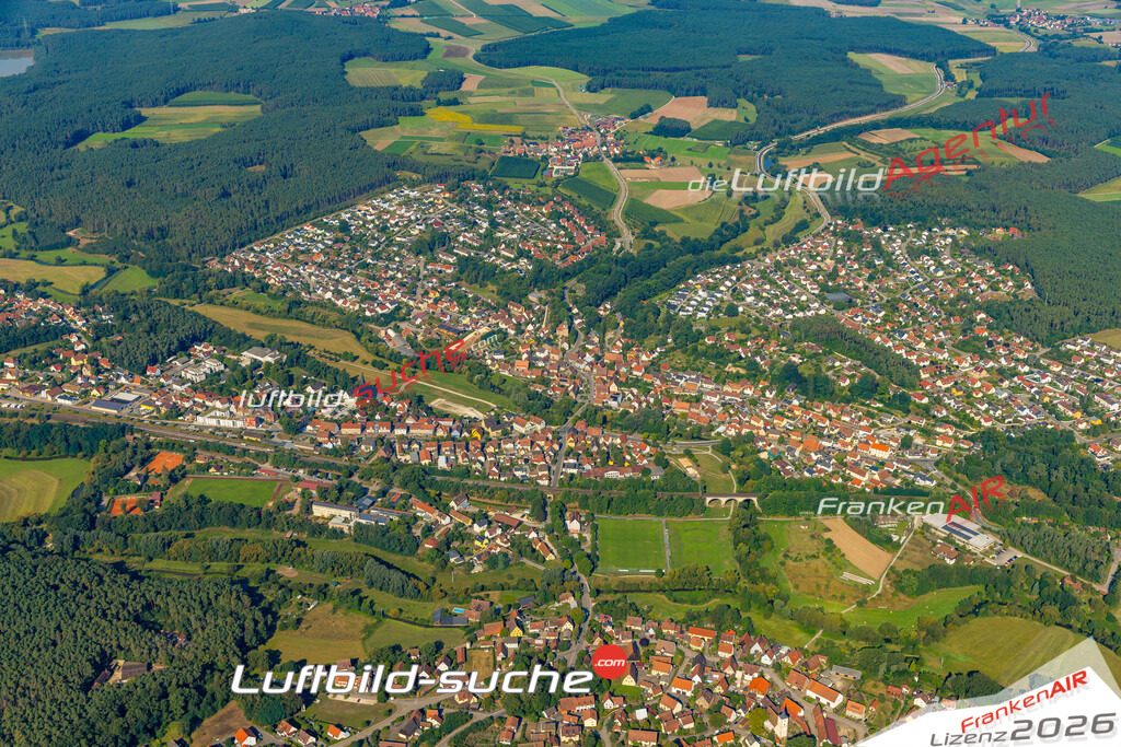 Das Luftbild zeigt :  Georgensgmünd - Die Luftaufnahme wurde 2024 vom UL-Flugzeug aus erstellt ( keine Drohne ) - Hochauflösende Luftaufnahme - Für grossformatige Ausdrucke geeignet. Die Geschenkidee !Mit Lizenz und Bildrechte bestellbar