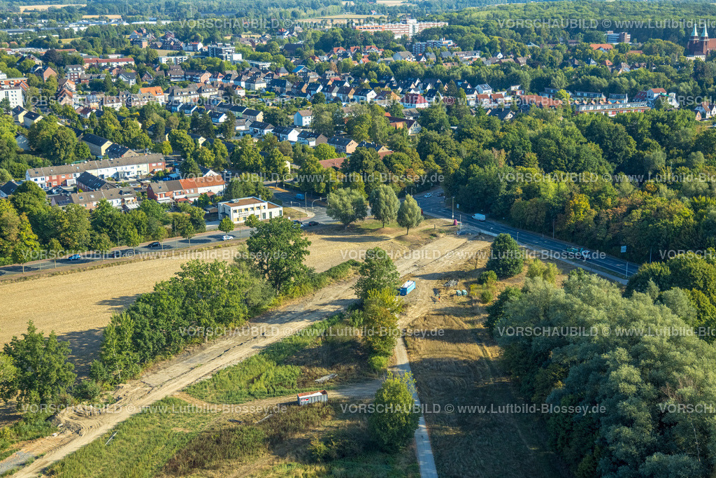 Hamm220805600 | Luftbild, Baustelle Lippeauen Projekt, Dolberger Straße Ecke Fährstraße, Heessen, Hamm, Ruhrgebiet, Nordrhein-Westfalen, Deutschland