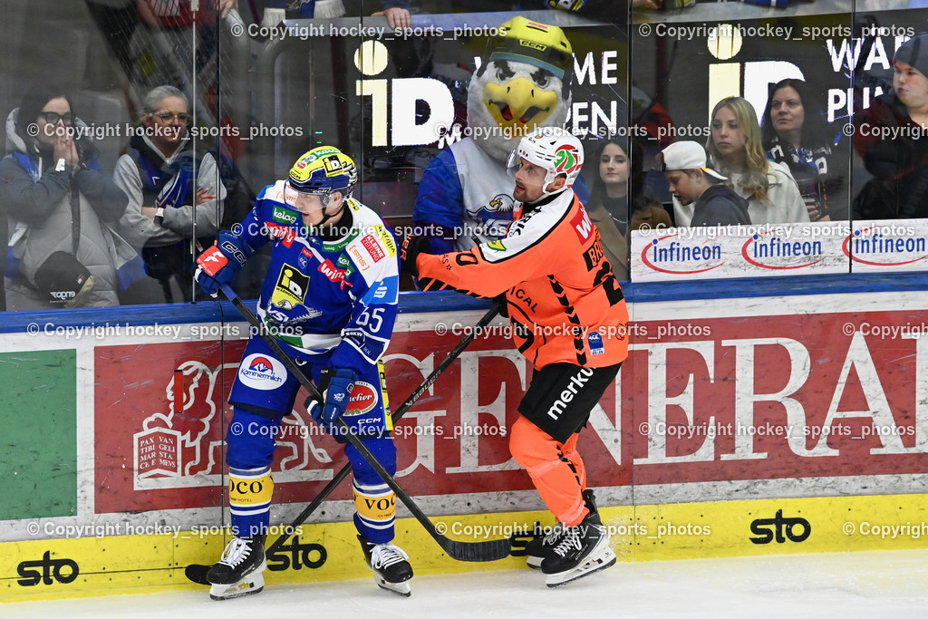 EC IDM WÄRMEPUMPEN VSV vs. MOSER MEDICAL GRAZ99ERS | #65 Michael Kernberger EC VSV, #20 Nico Brunner Graz 99ers, EC IDM WÄRMEPUMPEN VSV vs. MOSER MEDICAL GRAZ99ERS, EC IDM WÄRMEPUMPEN VSV vs. MOSER MEDICAL GRAZ99ERS am 17.03.2026 in Villach (Stadthalle Villach), Austria, (Photo by Bernd Stefan)