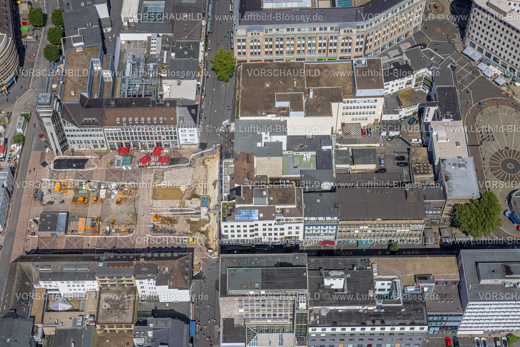 Bochum230802410 | Luftbild, Husemann Platz Baustelle und Umbau, Gleisdreieck, Bochum, Ruhrgebiet, Nordrhein-Westfalen, Deutschland