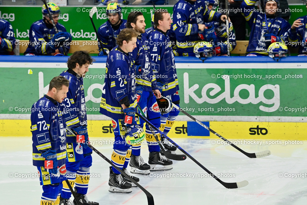 EC IDM WÄRMEPUMPEN VSV vs. Steinbach Black Wings Linz | Starting six EC VSV, #72 John Hughes EC VSV, #13 Adam Helewka EC VSV, #2 Dylan MacPherson EC VSV, #8 Maximilian Rebernig EC VSV, #77 Philipp Lindner EC VSV, EC IDM WÄRMEPUMPEN VSV vs. Steinbach Black Wings Linz, EC IDM WÄRMEPUMPEN VSV vs. Steinbach Black Wings Linz am 28.11.2025 in Villach (Stadthalle Villach), Austria, (Photo by Bernd Stefan)