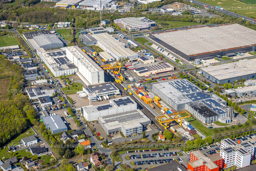 Boenen260400996 | Luftbild, Gewerbegebiet Inlogparc, Logistikzentrum RuhrOst Betreibergesellschaft mbH KLV-Container-Terminal Bönen, Osterbönen, Bönen, Ruhrgebiet, Nordrhein-Westfalen, Deutschland