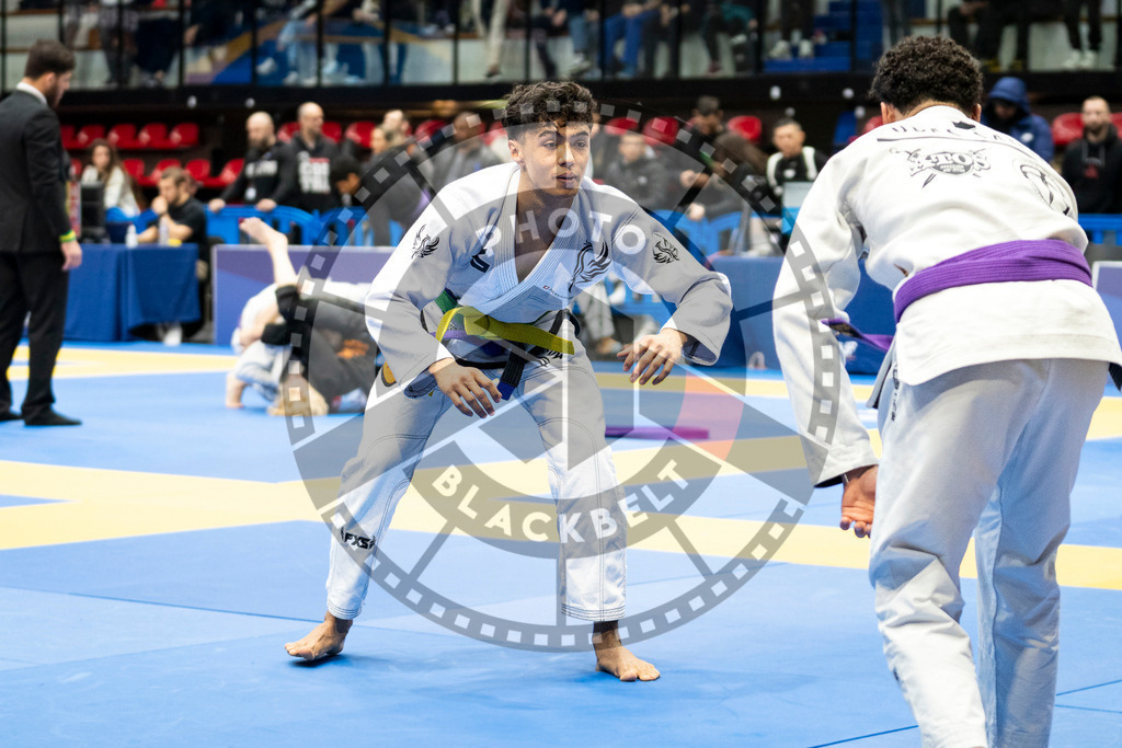 20240123PBB00146 | Fighters compete during the second day of the IBJJF European Championship in Paris, France, on January 23, 2024.