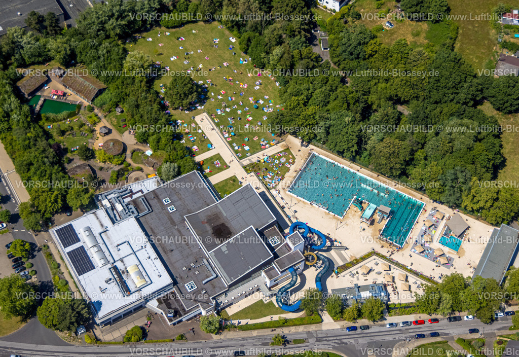 Gevelsberg230709224 | Luftbild, Freibad Schwimm in, Liegewiese, Wasserrutsche, Klostermark, Gevelsberg, Ruhrgebiet, Nordrhein-Westfalen, Deutschland