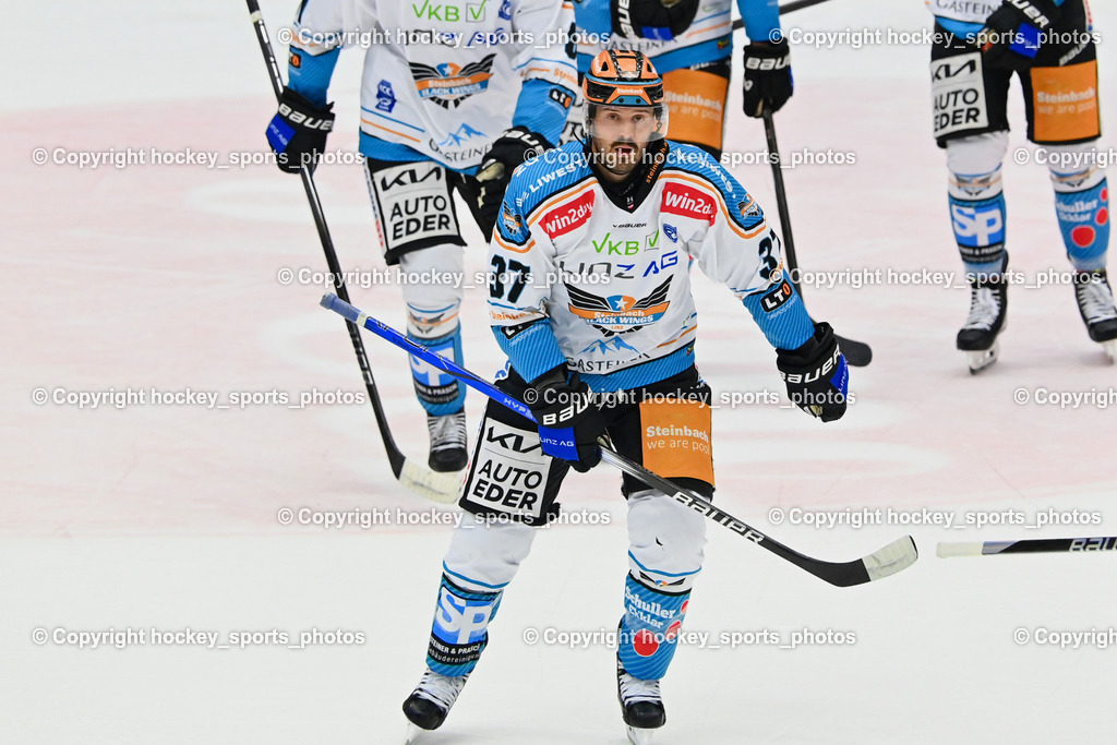 EC IDM Wärmepumpen VSV vs. STEINBACH BLACK WINGS LINZ | #37 Kristler Andreas BLACK WINGS LINZ, EC IDM Wärmepumpen VSV vs. STEINBACH BLACK WINGS LINZ, EC IDM Wärmepumpen VSV vs. STEINBACH BLACK WINGS LINZ am 25.10.2024 in Villach (Stadthalle Villach), Austria, (Photo by Bernd Stefan)