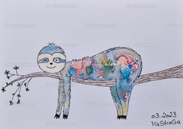 MaStroGa-111546 | Kunstdruck von handgemalter Postkarte. | Art print from hand painted postcard. - Realisiert mit Pictrs.com