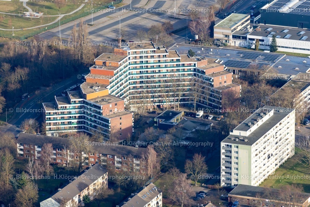 Luftbild Krefeld-8112 | Luftbildfotografie Hochhaus- Gebäude im Wohngebiet an der Dieselstraße in Krefeld im Ruhrgebiet im Bundesland Nordrhein-Westfalen, Deutschland - Realisiert mit Pictrs.com