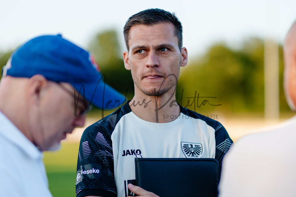 Testspiel, Saison 2026/27: SC Preußen Münster - Kickers Emden | Billerbeck, 10.07.2026: Testspiel, SC Preußen Münster gegen Kickers Emden auf der Anlage des DJK Billerbeck in Billerbeck. Foto: sportfotografie.ms | Markus Paletta - Realisiert mit Pictrs.com