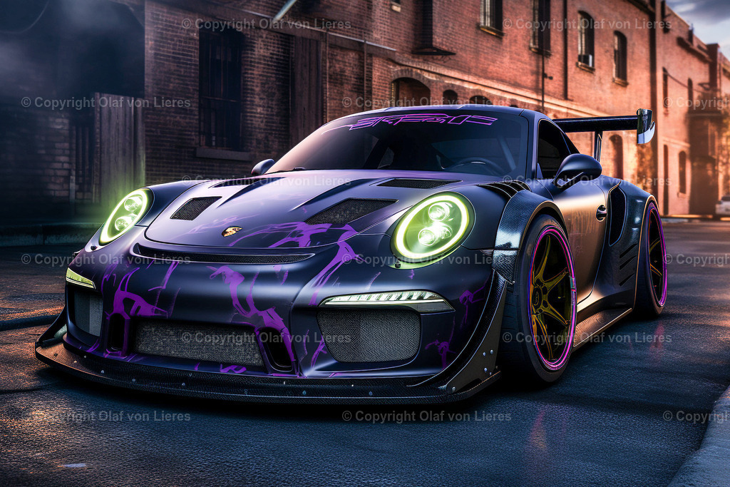 Porsche mit lila Folierung | Sportwagen in lila