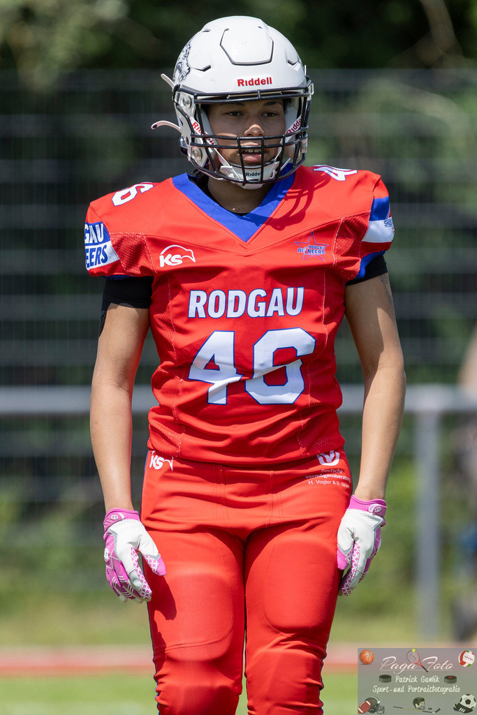 GFLW 1: German Football League Women 1: Rodgau Pioneers Ladies - Stuttgart Scorpions Sisters, 07.06.2026 | Jana Jagana (Rodgau Pioneers Ladies #46), Freisteller, Portrait / Porträt, Rodgau Pioneers Ladies - Stuttgart Scorpions Sisters, Rodgau, Maingau-Energie-Stadion "Am Weichsee", 7.6.2026 - Realisiert mit Pictrs.com