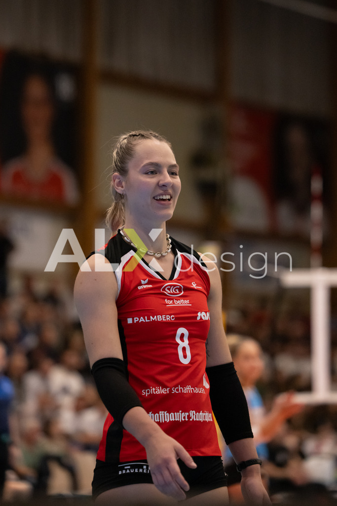Volleyball I Frauen I Saison 2025-2026 I Volleyball NLA | Women I  Playoffs Finals 2/5 I  VC Kanti Schaffhausen - viteos NUC I  10.04.2026 | 8 Lina-Marie Lieb (DE) (VC Kanti Schaffhausen) – Aussen - Realisiert mit Pictrs.com