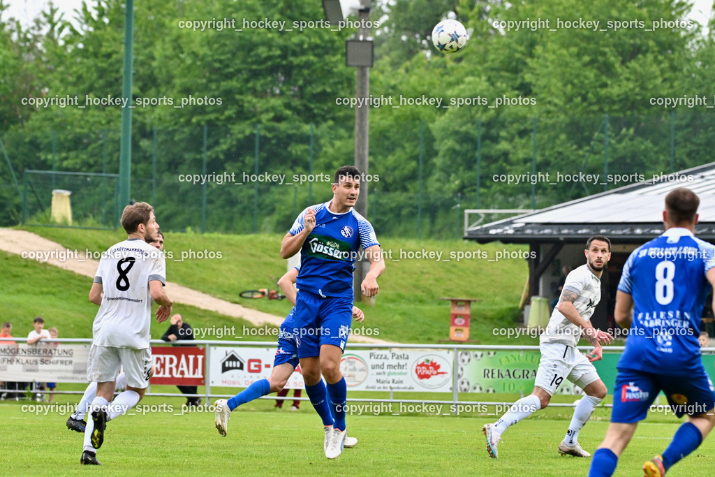ASKÖ Köttmannsdorf vs. SV Dellach Gail | #8 Daniel Perkonig Köttmannsdorf, #11 Saso Kovacevic Dellach Gail, #19 Christopher Sallinger ASKÖ Köttmannsdorf, ASKÖ Köttmannsdorf vs. SV Dellach Gail, ASKÖ Köttmannsdorf vs. SV Dellach Gail am 15.05.2024 in Köttmannsdorf (Sportplatz Köttmannsdorf), Austria, (Photo by Bernd Stefan)