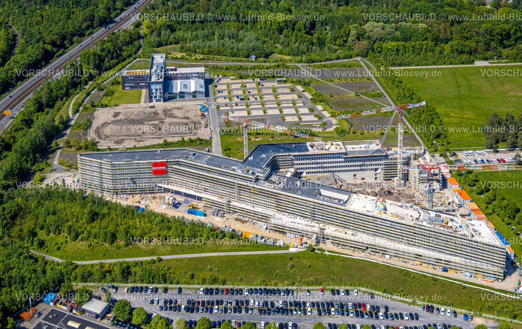Dortmund230512041 | Luftbild, Baustelle Materna Hauptzentrale und Nordwest Handel AG im Technologiepark Gewerbegebiet Phoenix West, Hörde, Dortmund, Ruhrgebiet, Nordrhein-Westfalen, Deutschland