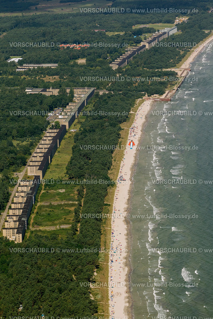 Ruegen12083278Prora | Luftbild, KdF Bad Prora, ehemalige Ferienanlage der Nationalsozialisten Kraft durch Freude, mit Sandstrand,  Binz, Insel Rügen, Mecklenburg-Vorpommern, Deutschland, Europa