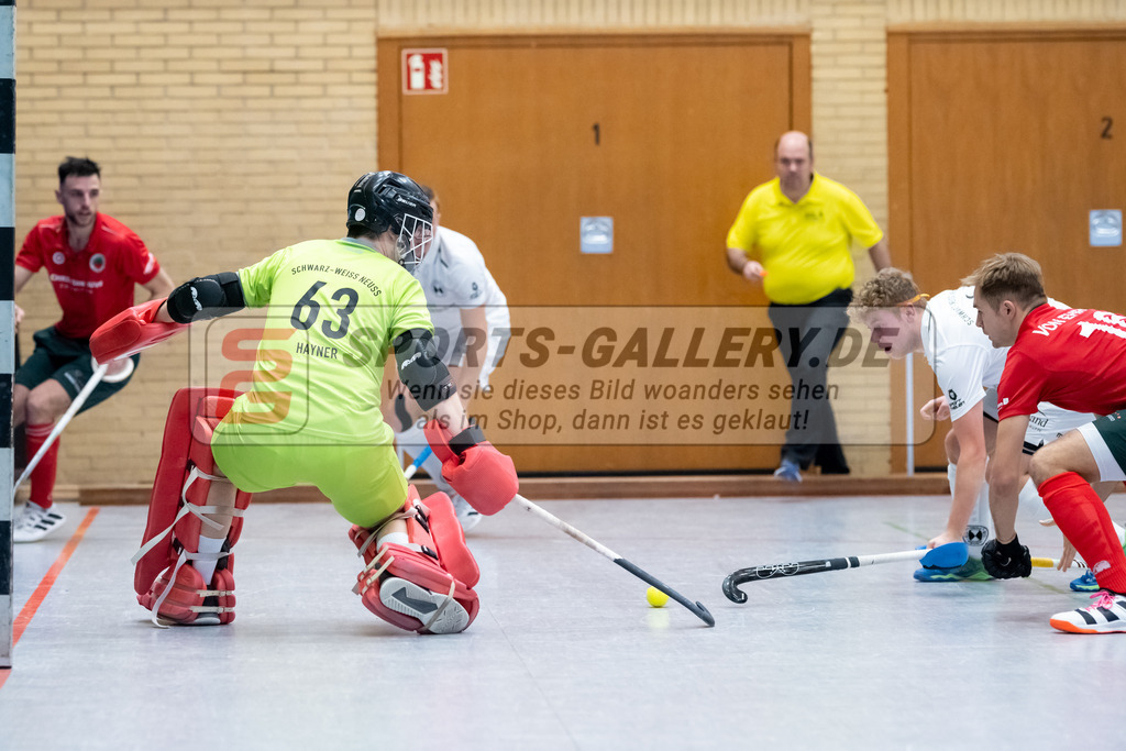 SFE_20230115_0087 | 1. Bundesliga Hockey Herren Schwarz-Weiss Neuss - Crefelder HTC am 15.01.2023 in  (Sporthalle Jahnerstrasse), Photo: Stephan Fehrmann 2022 (Sports-Gallery),Konstantin Hayner ( Schwarz-Weiss Neuss #63 )