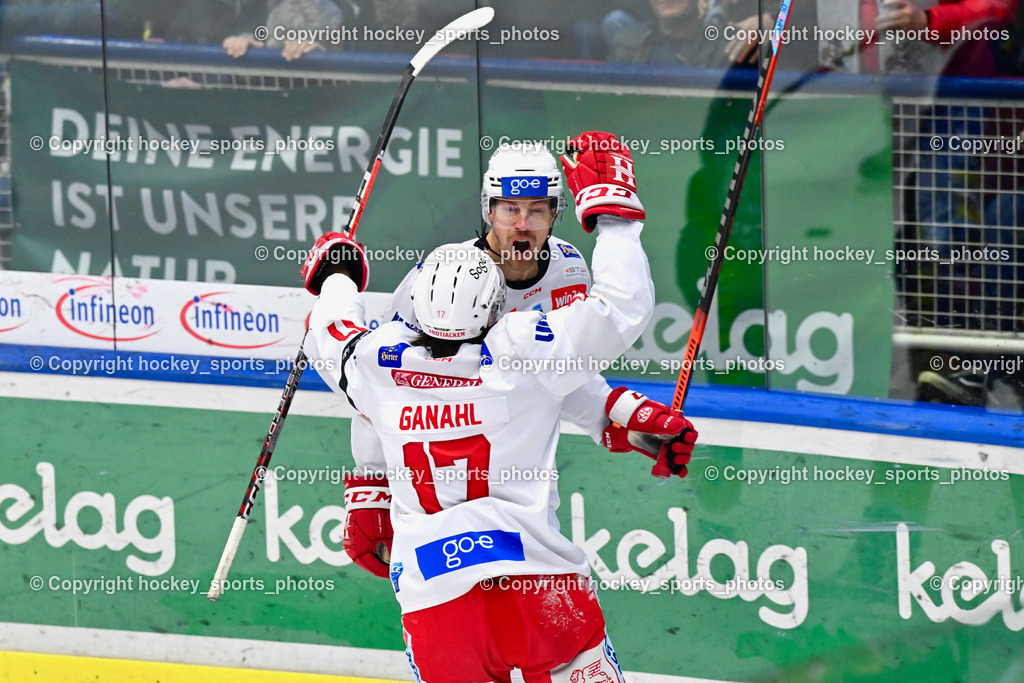 EC IDM Wärmepumpen VSV vs. EC KAC 20.12.2022 | Jubel EC KAC Mannschaft, #17 Ganahl Manuel, #8 Petersen Nicholas Eric