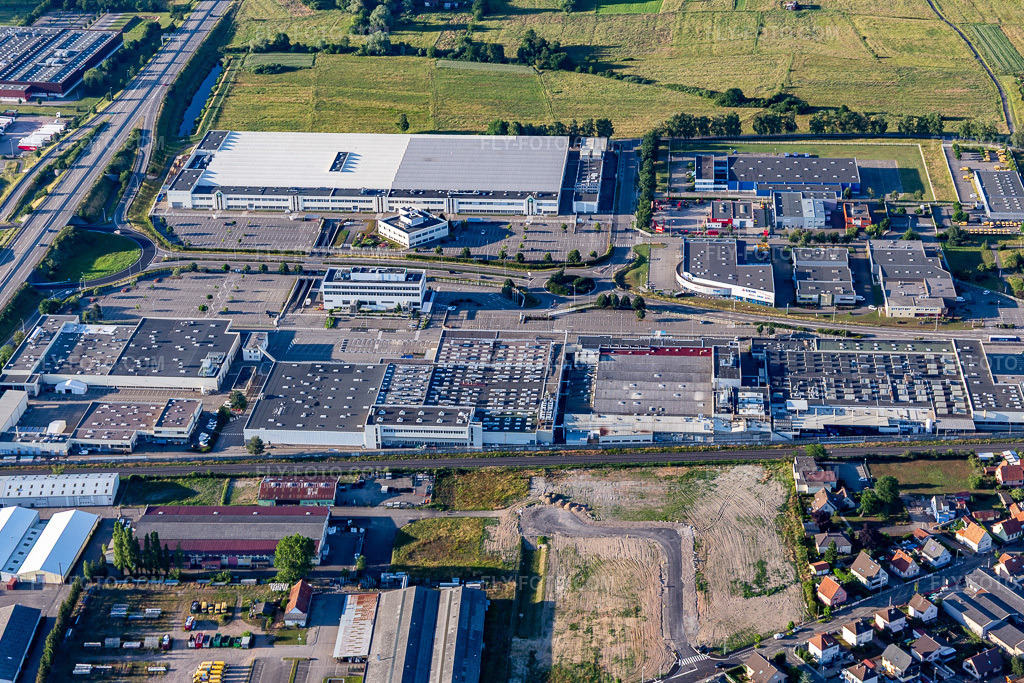 Aerial view: View of the town in the district Metzgerhof Krausenhof in Hagenau in the state Bas-Rhin, France.Photo: IMG_115474.jpg taken on 06/16/2019 by Werner Riehm/FLY-FOTO.comResolution of the original: 4998 x 3332 px