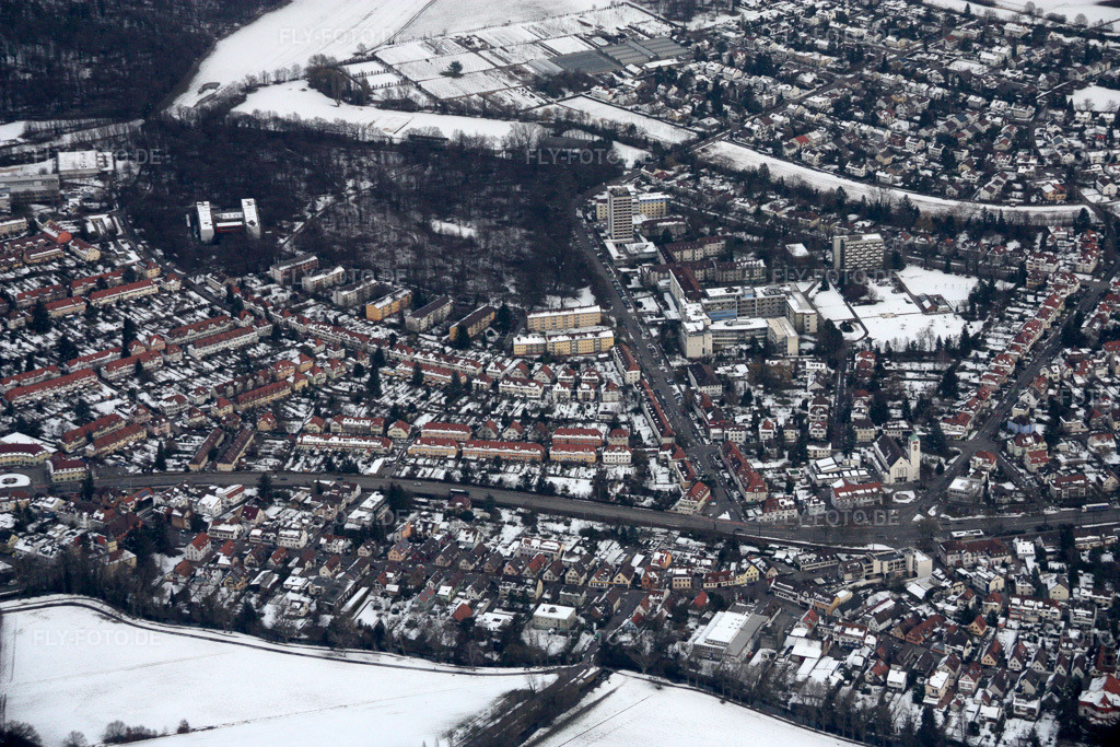 Luftbild: Diakonissen KH im Ortsteil Rüppurr in Karlsruhe im Bundesland Baden-Württemberg in Deutschland. Foto: IMG_16989.jpg vom 15.02.2009 durch Werner Riehm/FLY-FOTO.de