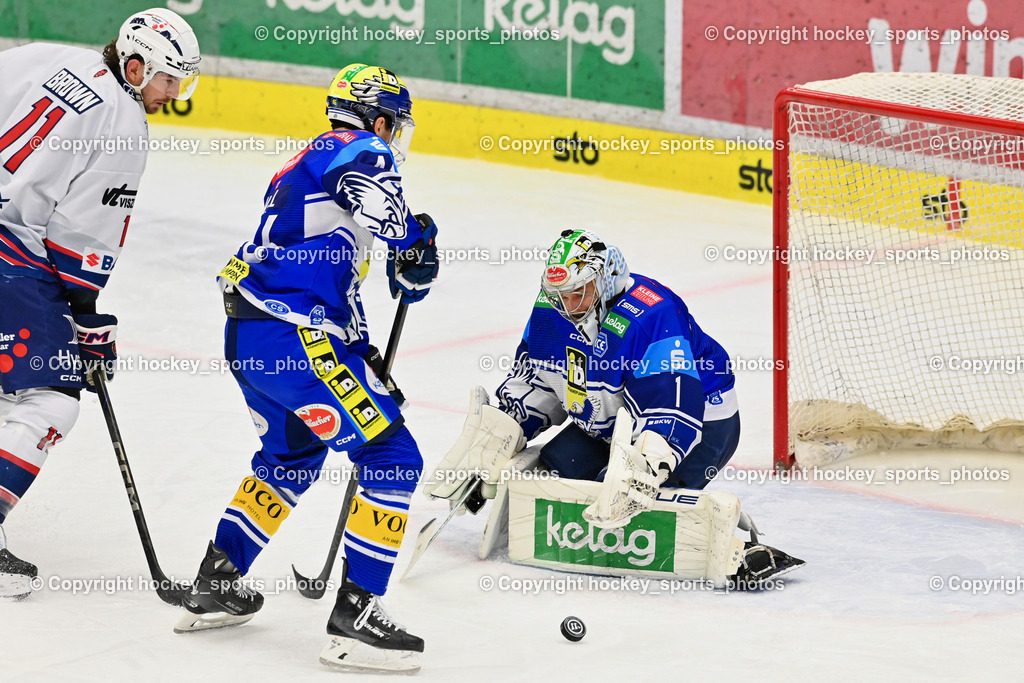 EC IDM WÄRMEPUMPEN VSV vs. HYDRO FEHERVAR AV 19 | #11 Brown Chris HYDRO FEHERVAR, #46 WALL Alex EC VSV, #1 LAMOUREUX JEAN PHILIPPE EC VSV, EC IDM WÄRMEPUMPEN VSV vs. HYDRO FEHERVAR AV 19, EC IDM WÄRMEPUMPEN VSV vs. HYDRO FEHERVAR AV 19 am 20.11.2024 in Villach (Stadthalle Villach), Austria, (Photo by Bernd Stefan)