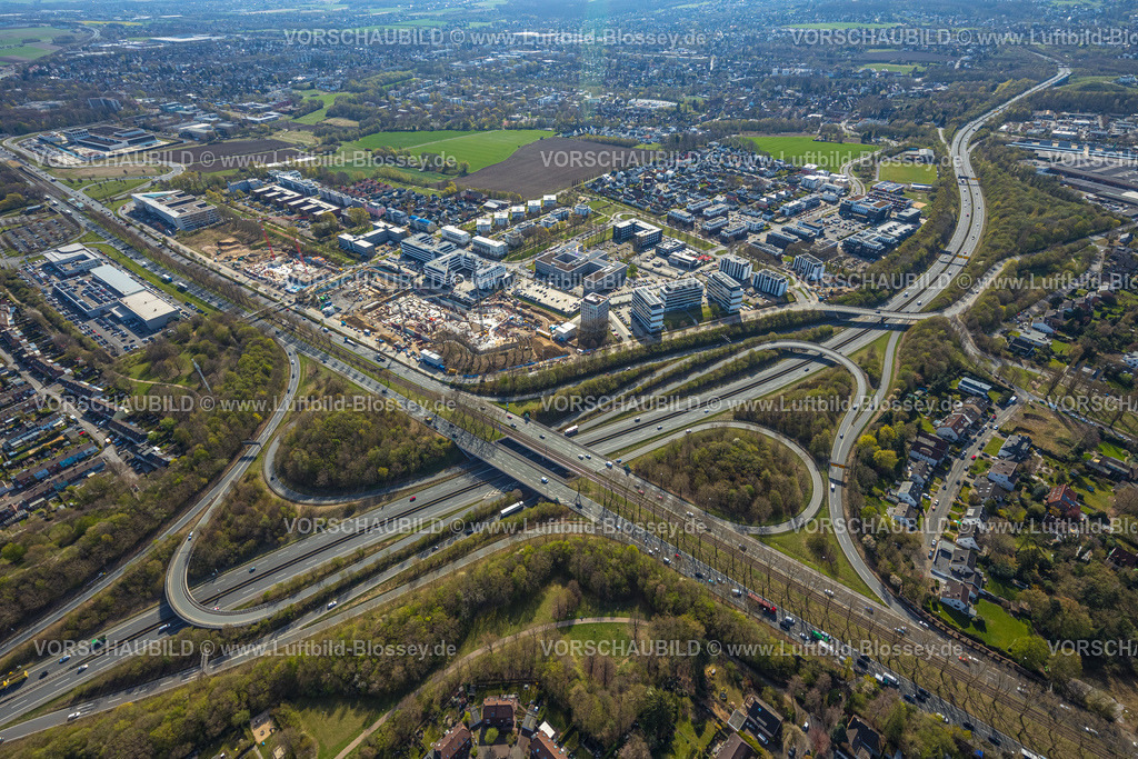 Dortmund220400239 | Luftbild, Baustelle mit Neubau an der Stadtkrone-Ost, Straßenkreuz Bundesstraße B236 und Bundesstraße B1, Schüren, Dortmund, Ruhrgebiet, Nordrhein-Westfalen, Deutschland