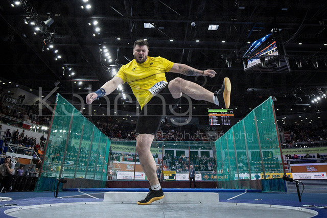 World Athletics Indoor Championships Kujawy Pomorze 26, 22.03.2026 | TORUN, POLAND - MARCH 22:  Andrei Rares TOADER (ROU) competes in the men's shot put during the World Athletics Indoor Championships Kujawy Pomorze 26 on day 3 / session 1 at Kujawsko-Pomorska Arena Torun on March 22, 2026 in Torun, Poland. 