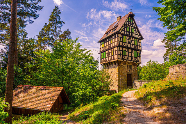 Herzogstuhl auf der Jagdanlage Rieseneck | Der Herzogstuhl auf der Jagdanlage Rieseneck bei Sonnenschein im Sommer, Kleineutersdorf, Thüringen, Deutschland - Realisiert mit Pictrs.com