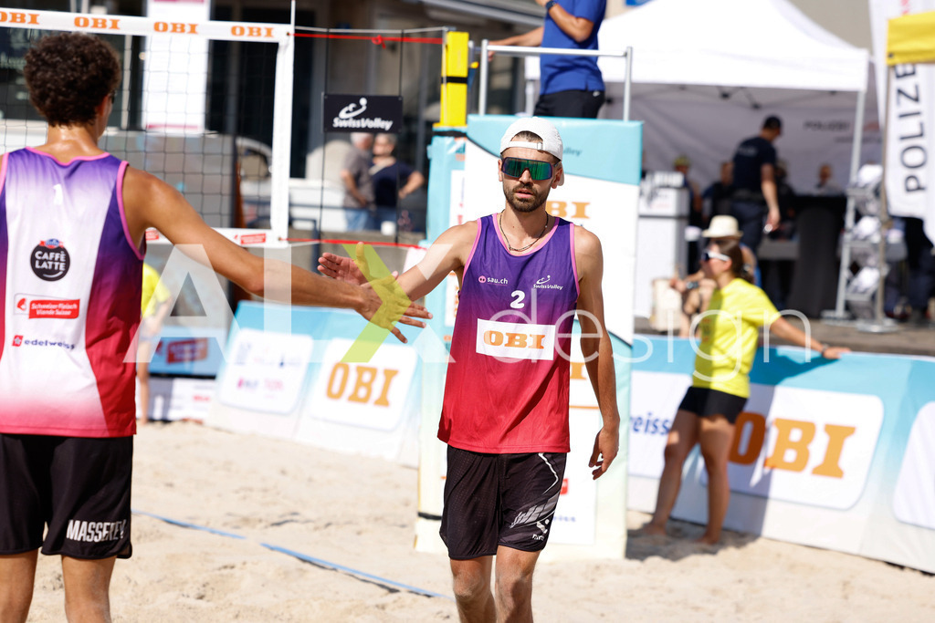 Obi BeachTour 2026 - Basel | BASEL, SWITZERLAND - JULY 17: TINKO SCHNEGG (SUI) during the Obi BeachTour 2026 match between LEITNER / KINDL (AUT) and MASSEREY / SCHNEGG (SUI) at Barfüsserplatz on July 17, 2026 in Basel, Switzerland. - Realisiert mit Pictrs.com