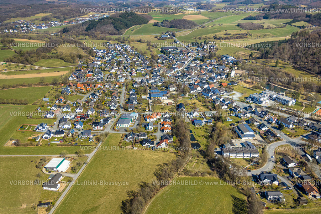 Sundern250304308 | Luftbild, Wohngebiet Ortsansicht Allendorf, Sundern, Sauerland, Nordrhein-Westfalen, Deutschland