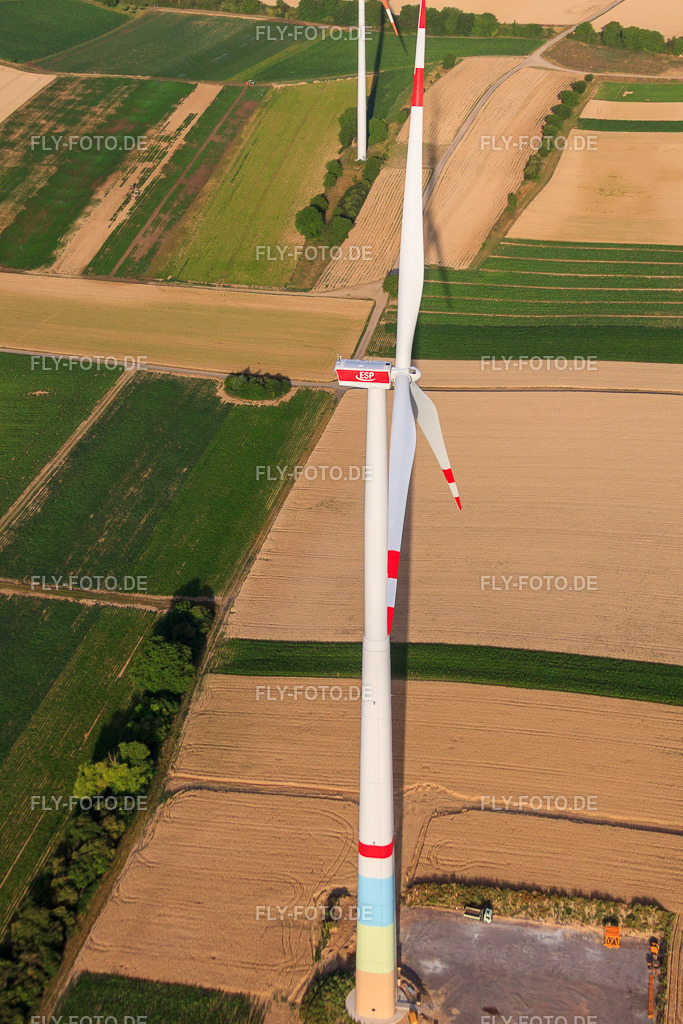 Windparkbaustellen | Luftbild: Windparkbaustellen in Offenbach an der Queich im Bundesland Rheinland-Pfalz in Deutschland. Foto: IMG_69734.jpg vom 04.07.2014 durch Werner Riehm/FLY-FOTO.de - Realisiert mit Pictrs.com