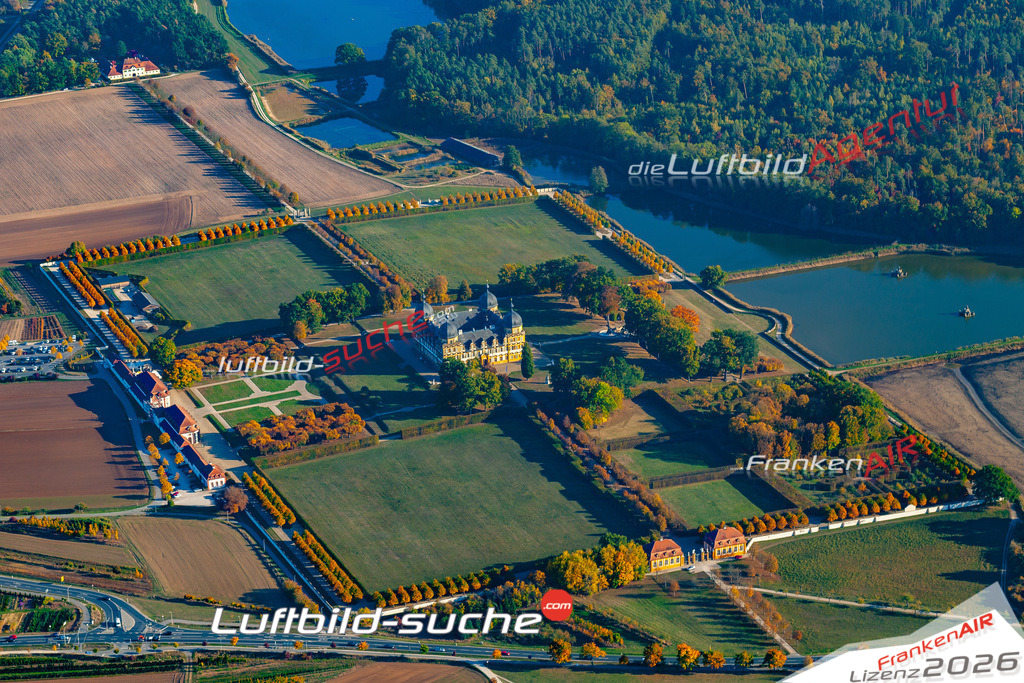 aktuelles Luftbild von Schloss-seehof Memmelsdorf - Luftaufnahme wurde 2018 von https://frankenair.de mittels Flugzeug (keine Drohne) erstellt.