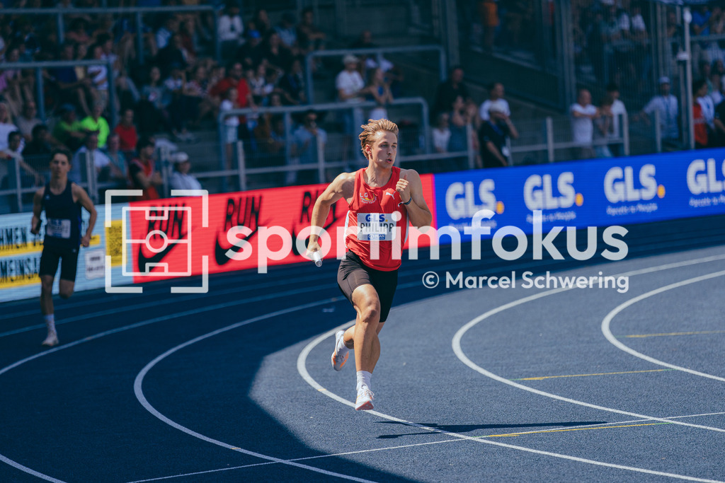 Deutsche Meisterschaften der Frauen und Männer 2026 | Soren Tico Philipp, LG Region Karlsruhe, U20 4x400-Meter-Staffel, Deutsche Meisterschaften der Frauen und Männer 2026, Lohrheidestadion Bochum-Wattenscheid, 25.07.2026. Foto: Marcel Schwering / sportimfokus - Realisiert mit Pictrs.com
