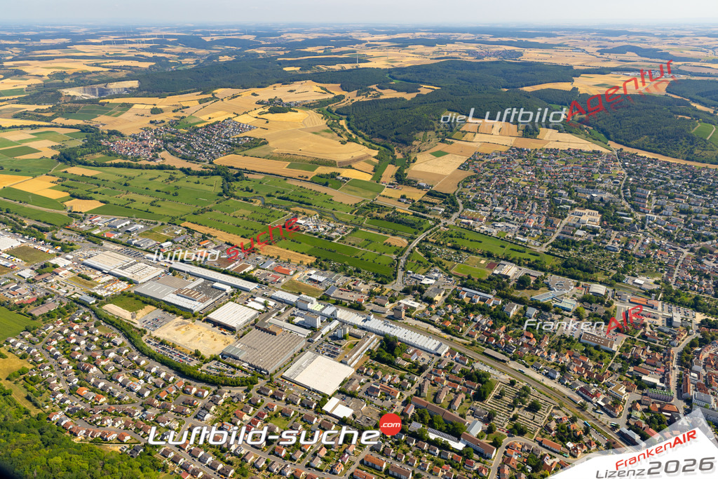 Das Luftbild zeigt : Gewerbegebiet Tauberbischofsheim - Die Luftaufnahme wurde 2023 vom UL-Flugzeug aus erstellt ( keine Drohne ) - Hochauflösende Luftaufnahme - Für grossformatige Ausdrucke geeignet. Die Geschenkidee !Mit Lizenz und Bildrechte bestellbar