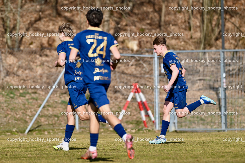 ATUS Velden vs. SPG LASK Amateure OÖ | #24 Alexander Kurz ATUS Velden, #23 Ralph Roman Scheer ATUS Velden, ATUS Velden vs. SPG LASK Amateure OÖ, ATUS Velden vs. SPG LASK Amateure OÖ am 07.03.2026 in Velden (Wald Arena Velden), Austria, (Photo by Bernd Stefan)