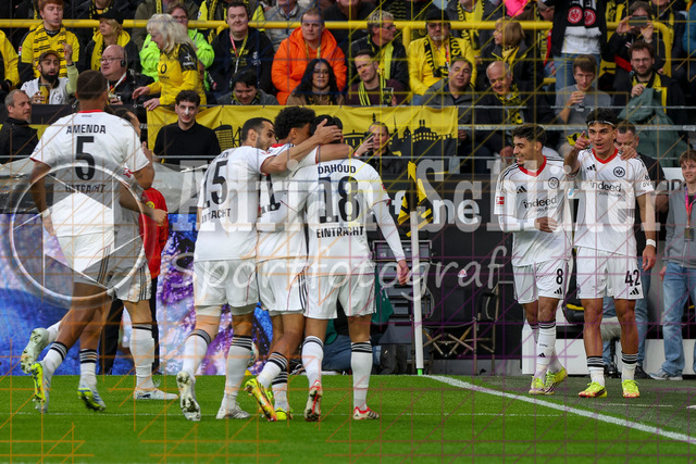 08.05.2026, GER, Fussball, Herren, 1. BL, Saison 2025/2026, Borussia Dortmund - Eintracht Frankfurt | Can Yilmaz Uzun (SGE) Torjubel, jubelt nach seinem Treffer zum 0:1