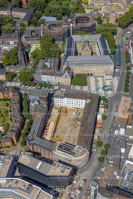 Bochum230802402 | Luftbild, Rathaus, Gleisdreieck, Bochum, Ruhrgebiet, Nordrhein-Westfalen, Deutschland