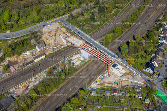 Bochum230404557 | Luftbild, Baustelle Brückenneubau Lohring, Grumme, Bochum, Ruhrgebiet, Nordrhein-Westfalen, Deutschland
