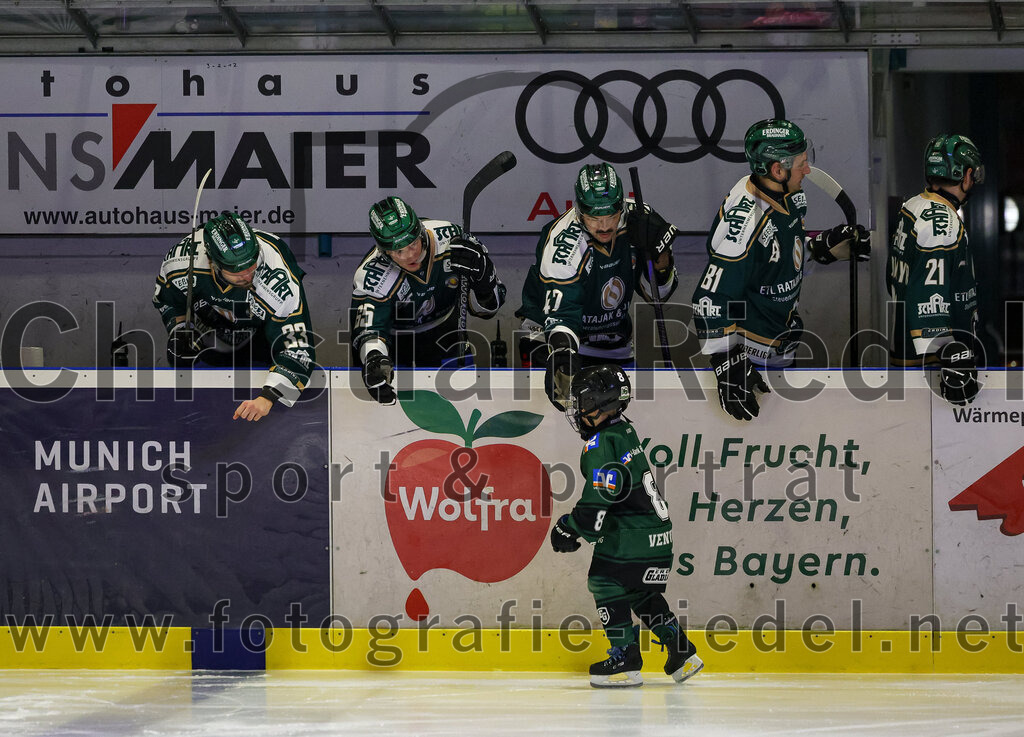 2026-01-09_024_TSV_Erding_gegen_Stuttgart_Rebels | Erding, Deutschland, 09.01.2026:Eishockey, Oberliga Süd 2025 / 2026, 35. Spieltag, TSV Erding gegen Stuttgart Rebels, Endergebnis: Marc Schmidpeter (Erding Gladiators, #33), Quirin Nitzsche (Erding Gladiators, #65), Marco Pfleger (Erding Gladiators, #47), Maximilian Forster (Erding Gladiators, #81), Erik Modlmayr (Erding Gladiators, #21)Foto: Christian Riedel / fotografie-riedel.net
