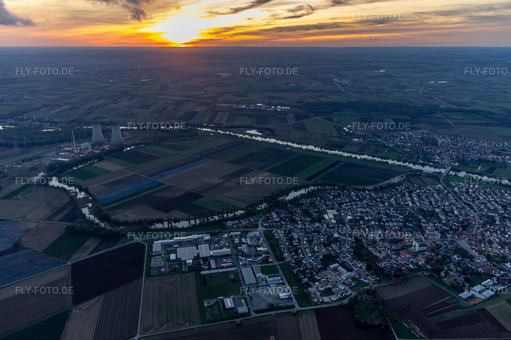 Luftbild: Alter Main in Bergrheinfeld im Bundesland Bayern in Deutschland. Foto: IMG_119496.jpg vom 25.10.2019 durch Werner Riehm/FLY-FOTO.de