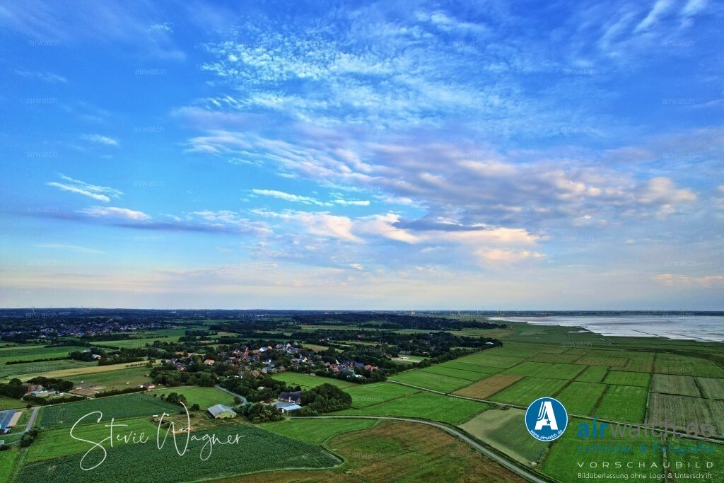 Luftbilder Hattstedtermarsch | Luftbilder, Nordsee, Nordfriesland, Hattstedtermarsch, Sterdebüll, Deichweg, Speckiweg, Husumer Bucht, Wobbenbüll