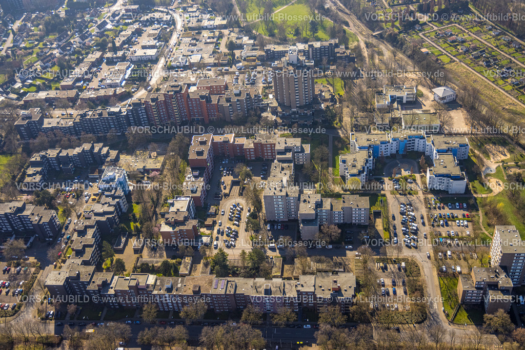 Gelsenkirchen240300864 | Luftbild, Hochhaus Wohnsiedlung Am Sellmannsbach, Plutostraße und Kopernikusstraße, Kleingärtnerverein Bulmker-Erlenkamp e.V., Bulmke-Hüllen, Gelsenkirchen, Ruhrgebiet, Nordrhein-Westfalen, Deutschland