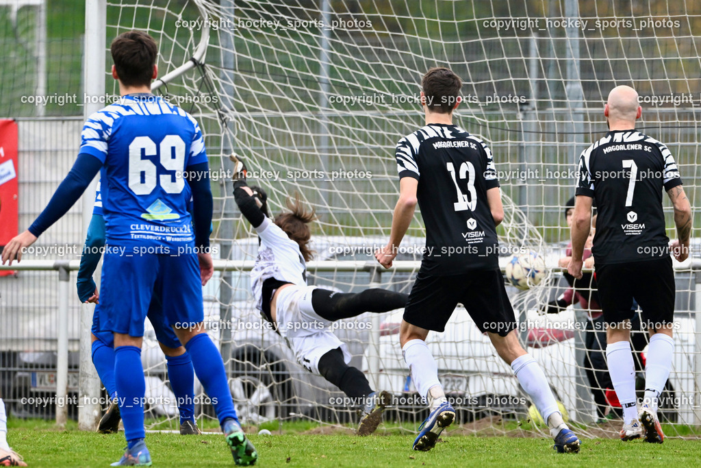 MSC Magdalen vs. SV Wernberg | #69 Valentino Fernando Corti SV Wernberg, #21 Nico Brian Pettauer SV Wernberg, #13 Marc Lenuweit MSC Magdalen, #7 Marco Kudler MSC Magdalen, Tor MSC Magdalen, MSC Magdalen vs. SV Wernberg, MSC Magdalen vs. SV Wernberg am 10.11.2024 in Magdalen (Sportplatz Magdalen), Austria, (Photo by Bernd Stefan)