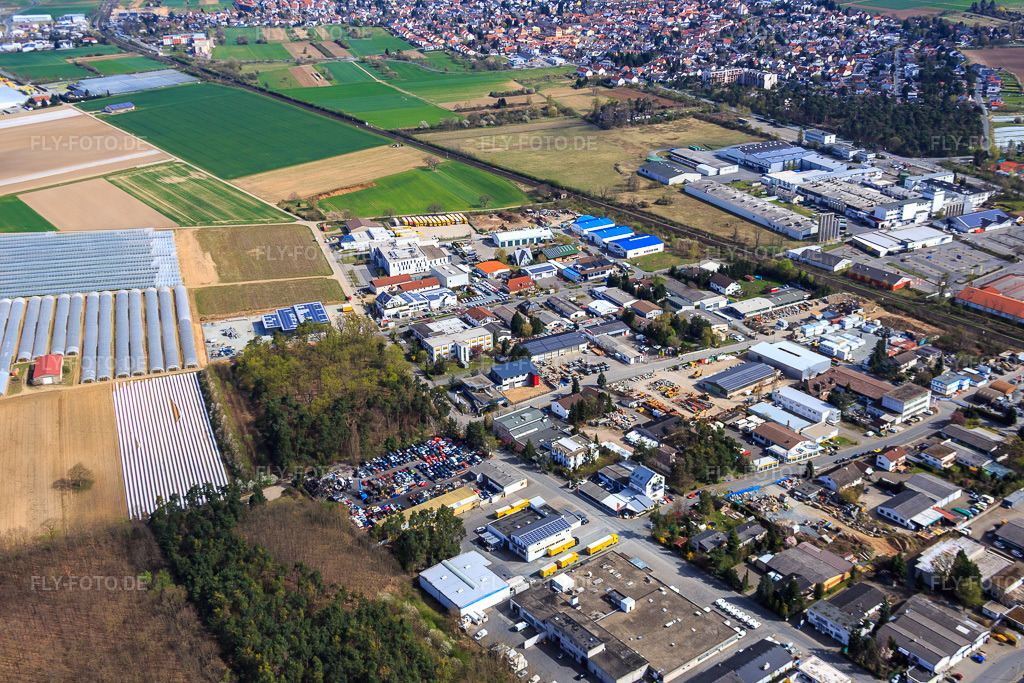 Luftbild: Industriegebiet Sandwiesen mit Laetus im Ortsteil Sandwiese in Alsbach-Hähnlein im Bundesland Hessen in Deutschland. – Foto: IMG_077139.jpg vom 12.04.2015 durch Werner Riehm/FLY-FOTO.de – Auflösung des Originals: 5472 x 3648 px – Track & Trace and Vision Inspection Solutions | Laetus