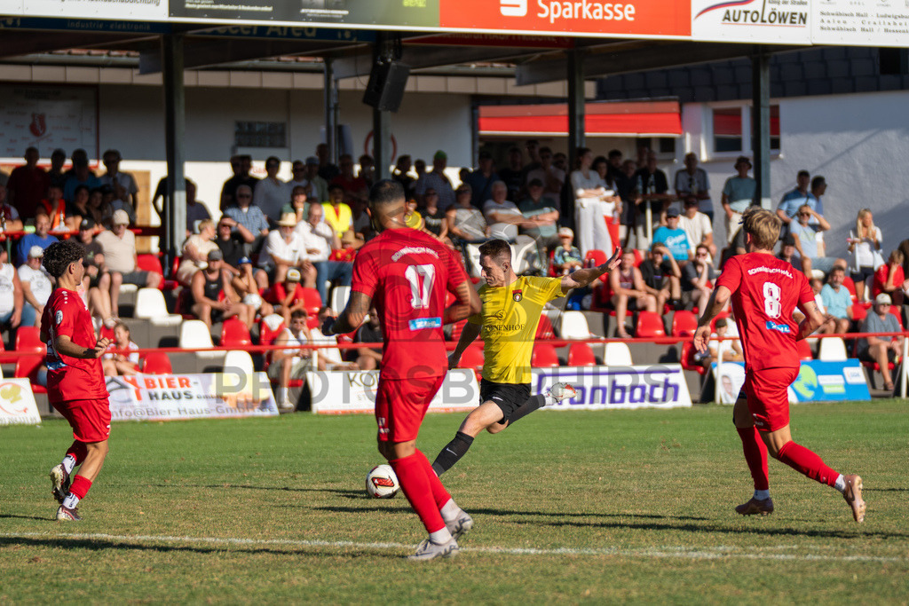 SSV Schwäbisch Hall vs. SG Sonnenhof Großaspach, Fussball, WFV-Pokal, 3. Runde, 11.08.2026 | Loris Maier (SG Sonnenhof Großaspach, #27),SSV Schwäbisch Hall vs. SG Sonnenhof Großaspach, Fussball, WFV-Pokal, 3. Runde, 11.08.2026