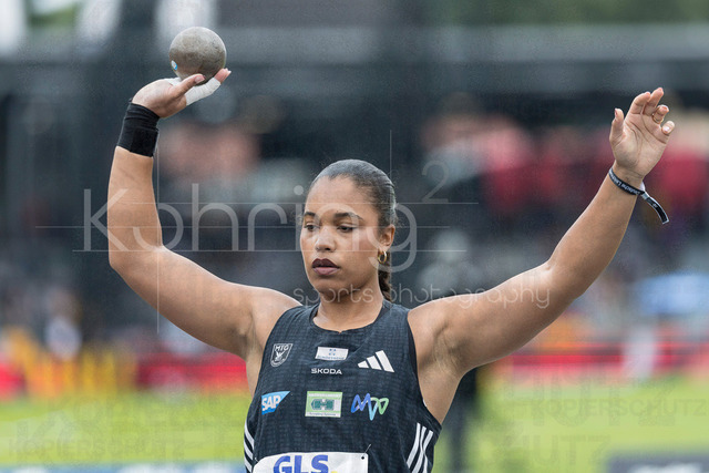 Deutsche Leichtathletik-Meisterschaften; Bochum-Wattenscheid, 26.07.2026 | Yemisi Mabry (MTG Mannheim), Kugelstossen; Deutsche Leichtathletik-Meisterschaften am 26.07.2026 im Lorheide-Stadion, Bochum-Wattenscheid (Nordrhein-Westfalen).