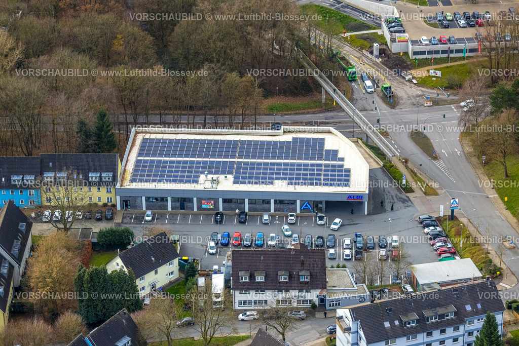 Hattingen251200200 | Luftbild, Aldi Supermarkt mit Solardach, Baak, Hattingen, Ruhrgebiet, Nordrhein-Westfalen, Deutschland